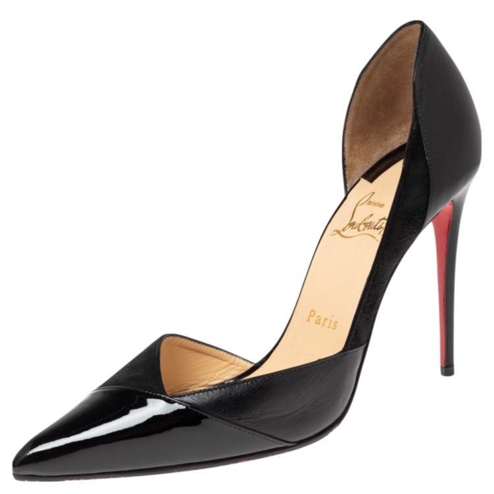 Christian Louboutin Black Patent Leather and Suede
Tac Clac Pumps